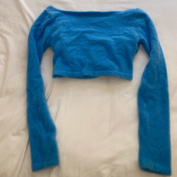 Amanda Uprichard Blue Wrap Sweater - Picture 5 of 7